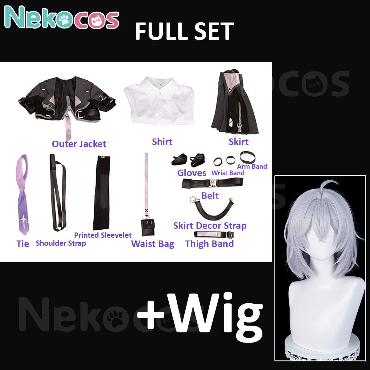 【Nekocos】Game Neverness to Everness Cosplay Esper Zero Cosplay Costume | In Stock full set including wig and accessories.