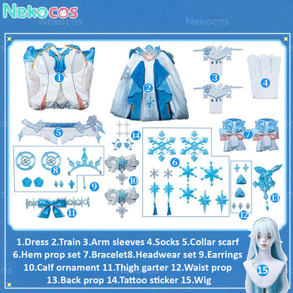【Nekocos】Game Honkai Impact 3rd Cosplay Wintery Wishes Cosplay Costume Premium Edition | Custom-Tailor