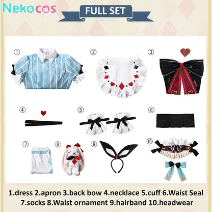 【Nekocos】Game Genshin Impact Cosplay Miliastra Wonderland Alice Maid Cosplay Costume | In Stock
