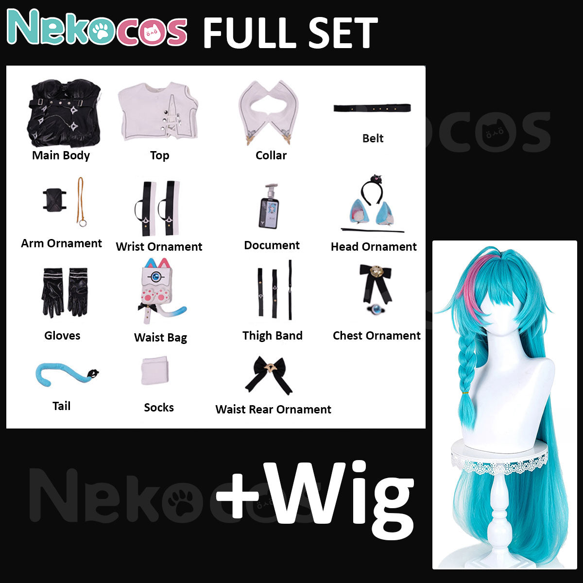 Nekocos Game Neverness to Everness Cosplay Elite Operative Mint Cosplay Costume full set with wig accessories in stock.