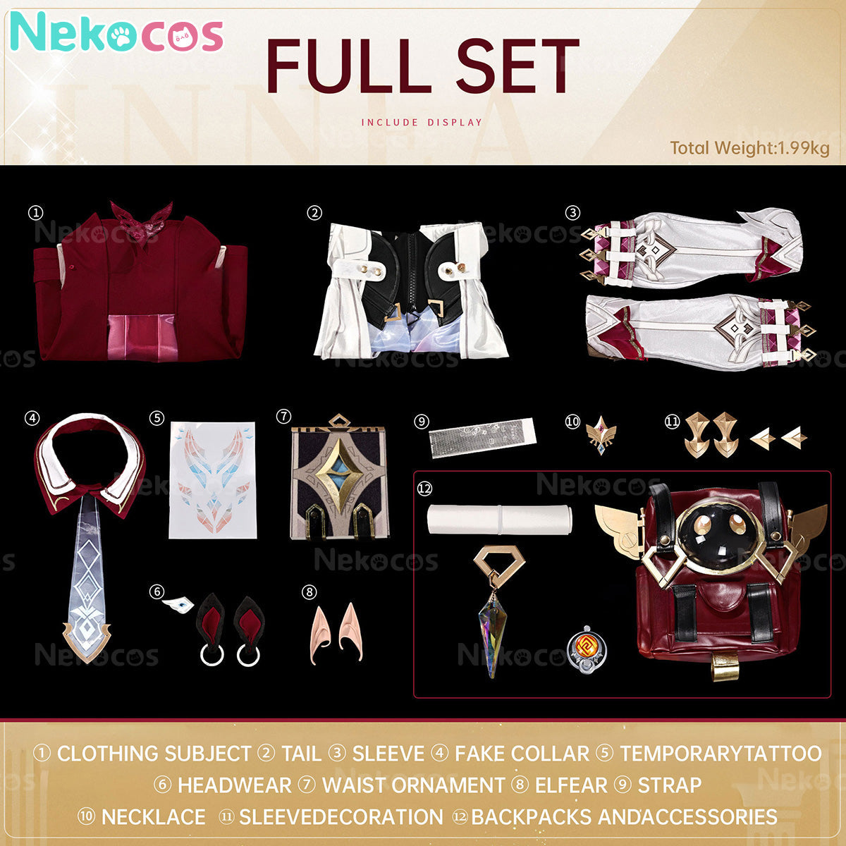 【Nekocos】Game Genshin Impact Cosplay Linnea Cosplay Costume | Custom-Tailor