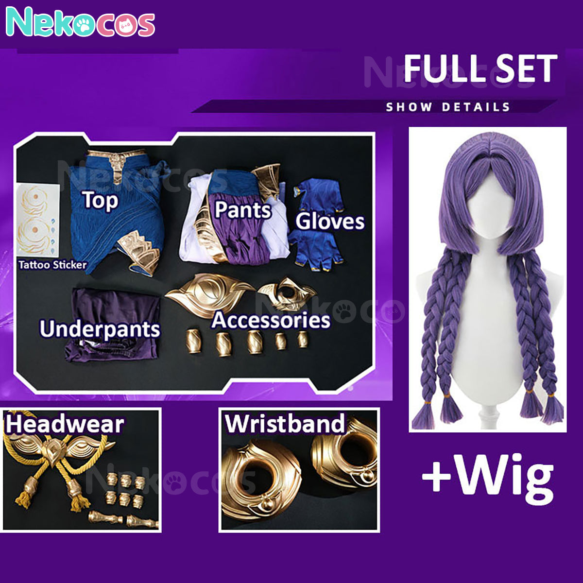 【Nekocos】Game League of Legends Cosplay The Unbroken Faith Yunara Cosplay Costume | In Stock