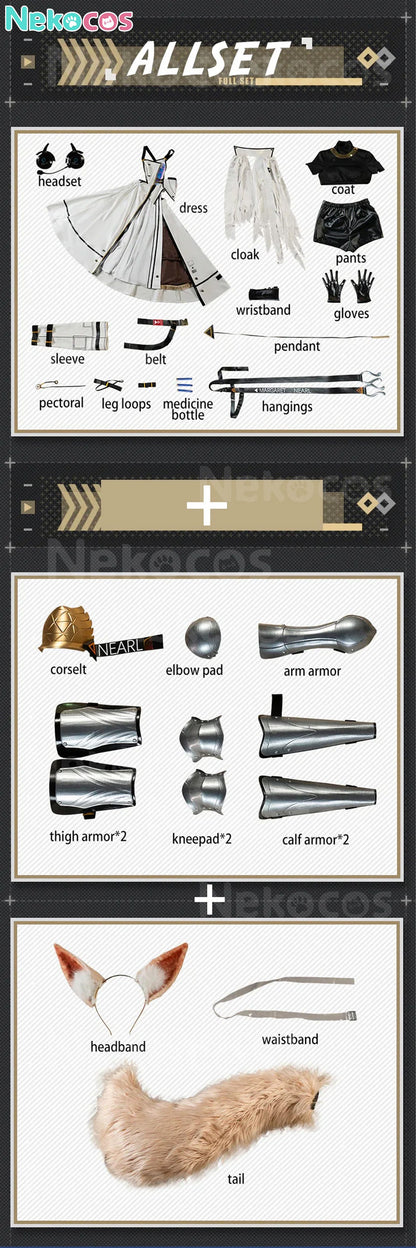 【Nekocos】Game Arknights Cosplay Nearl the Radiant Knight Cosplay Costume Premium Edition | In Stock