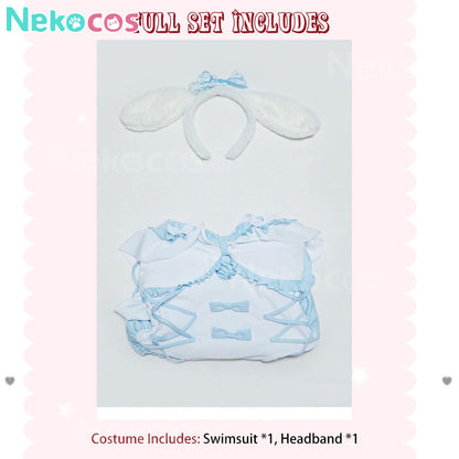 【Nekocos】Sweet Conservative Girls One-Piece Spa Swimsuit with Chest Pads | Custom-Tailor